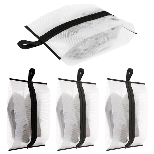 Shoe Travel Bags for Luggage, 4 Pack Waterproof Portable Travel Shoe Bags with Zipper and Handle for Organizer, Reusable Shoes Bag for Gym for Men Women