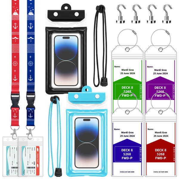 SEAVILIA Cruise Essentials 2026, Cruise Must Haves Kit, Cruise Luggage Tag Holder, Lanyards, Waterproof Phone Pouches, Magnetic Cruise Hooks, Travel Essentials