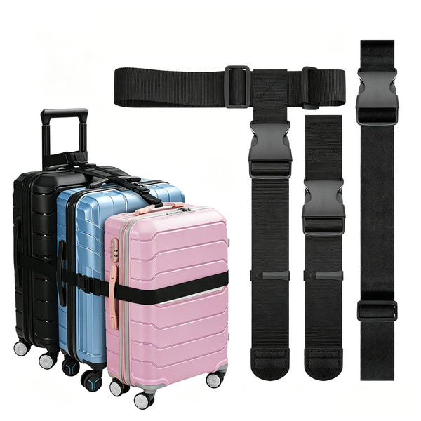 3 Packs Luggage Straps for Suitcases, 2 Connector Straps & Elastic Strap