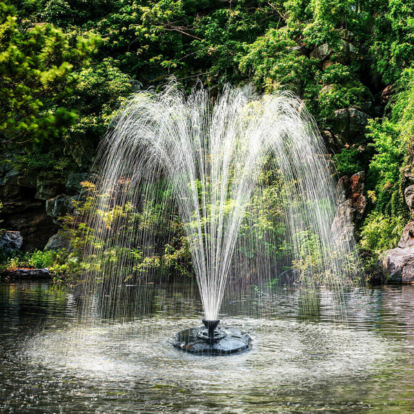 Biling Floating Pond Fountain with 660GPH Pond Pump, Color LED