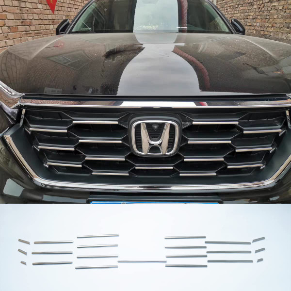 ZiWen New Stainless Steel Chrome Front Grille Trims for Honda CR-V CRV 2023 2024 2025 (Grille, 21)