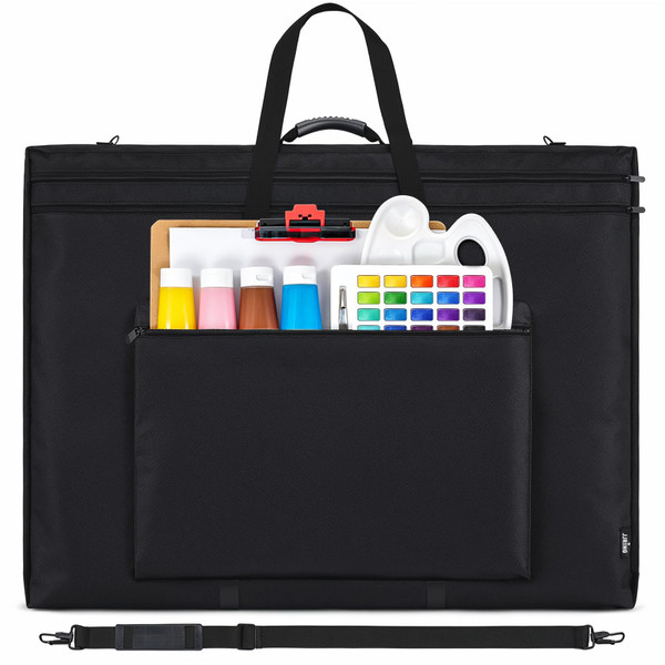 JJRING 36x48 Art Portfolio Tote Bag With Shoulder Strap, Black