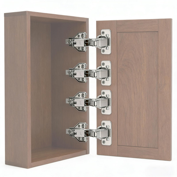 Gugxiom 4 Pack 180 Degree Soft Close Cabinet Hinges, Kitchen Full Overlay Cabinet Hinges for Lazy Susan Corner, Frameless Cabinet Doors, Folding Doors (4)