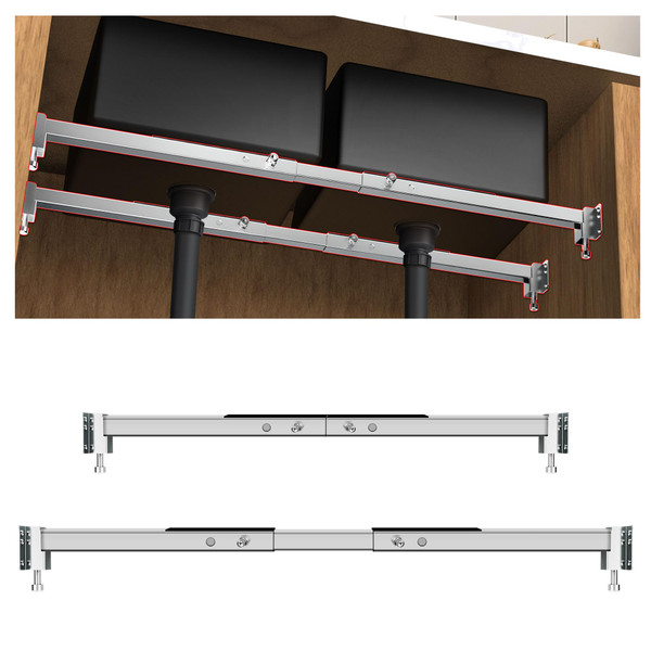 Qualward Undermount Sink Supports Brackets,Adjustable Undermount Sink Support, Stainless Steel Installation Kit for Undermount Kitchen Sink (21-32 inches)