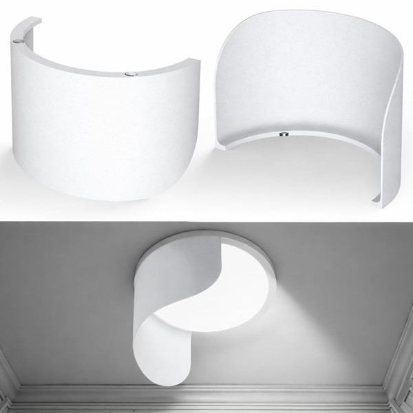 4-Pack 6-Inch Magnetic Recessed Light Half Shields, White Anti-Glare Covers for Ceiling Can Lights, Smooth Rounded Edge, Tool-Free Snap-On