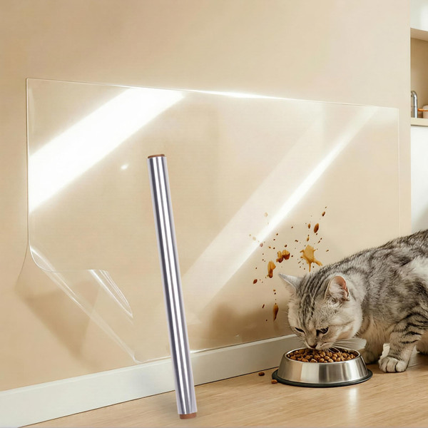 Clear Wall Protector for Kitchen 17.7in x 6.56ft Plastic Sticker Furniture