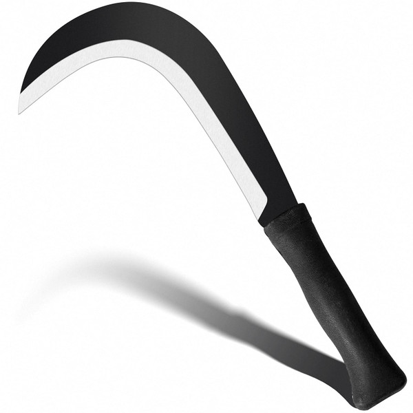 Sickle Garden Tool Machete for Yard Work and Cutting Trees Heavy Duty Machetes Knife Brush Clearing Sickles with Carbon Steel Blade for Grass, Harvest, Weeding