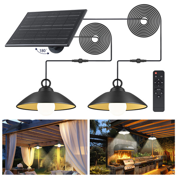 MOON-DE-AGE Solar Shed Lights, 300LM x 2 LED, 4 Brightness Lights, 2 Pack