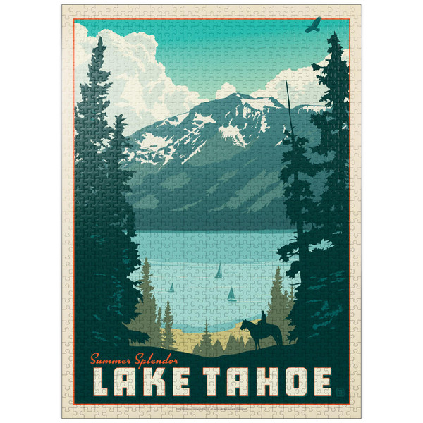 MyPuzzle Lake Tahoe: Tahoe Summer, Vintage Poster - Premium 1000 Piece Jigsaw Puzzle for Adults MyPuzzle Lake Tahoe: Tahoe Summer, Vintage Poster - Premium 1000 Piece Jigsaw Puzzle for Adults