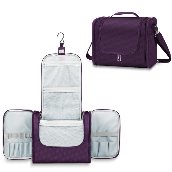 Buruis Extra Large Capacity Toiletry Bag for Women and Men, Hanging Toiletry Organizer Cosmetics Makeup Bag, Water-resistant Dopp Kit for Full Sized Toiletries, Travel Essentials (Purple) Buruis Extra Large Capacity Toiletry Bag for Women and Men, Hanging Toiletry Organizer Cosmetics Makeup Bag, Water-resistant Dopp Kit for Full Sized Toiletries, Travel Essentials (Purple)