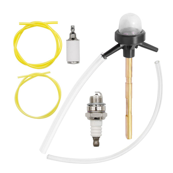 K056704 Carburetor Primer Bulb + Fuel Filter Fuel Line Replacement for Poulan 577135901 Weed Eater FX26SCE SST25CE W25CBK W25CF W25CFK W25SB W25SFK Replacement for ZAMA C1U-W49B C1U-W49 C1U-W49A