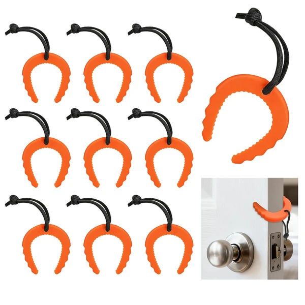 YANMAKE 10 Pack First Responder Door Stops, Orange Door Stopper Wedges