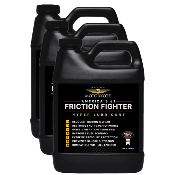 MotorKote Hyper Lubricant Heavy Duty Engine Treatment | Friction Reducer for Gas & Diesel Engines | 32 oz., 3-Pack