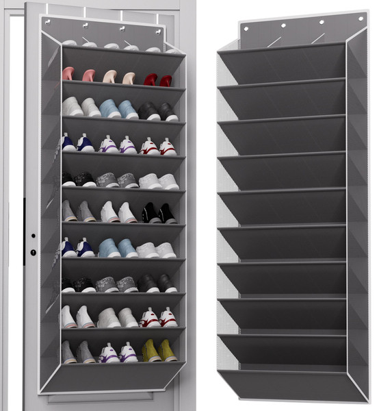 TAHAVICE 30 Pair Over the Door Shoe Organizer, Hanging Closet Shoe Storage