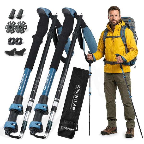 KINGGEAR Hiking Poles 9.7oz 7075 Aluminum Adjustable 2-Pack