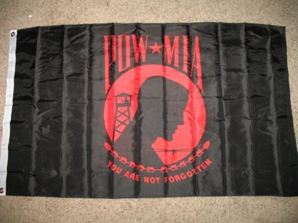 Double Sided Black and Red Pow Mia POWMIA 3x5 2ply Flag Banner by Extracart Flags USA Double Sided Black and Red Pow Mia POWMIA 3x5 2ply Flag Banner by Extracart Flags USA
