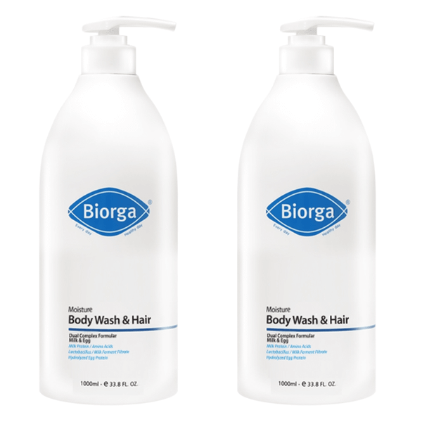 [바이오가 본사정품] Biorga 바이오가 순한제품 모이스춰 바디워시&헤어 Body wash & Hair 1000ml, 1L, 2개/[Biorga Genuine Product] Biorga Gentle Product Moisture Body Wash & Hair 1000ml, 1L, 2 Packs