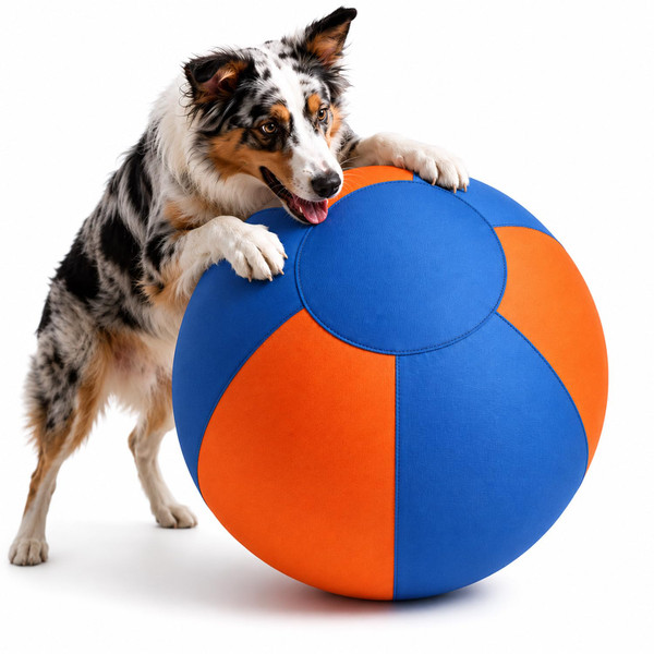 Herding Ball for Dogs, Durable Giant Herding Dog Toy for Aggressive Chewers, Inflatable Interactive Outdoor Play Ball for Medium & Large Dogs (25 Inch)