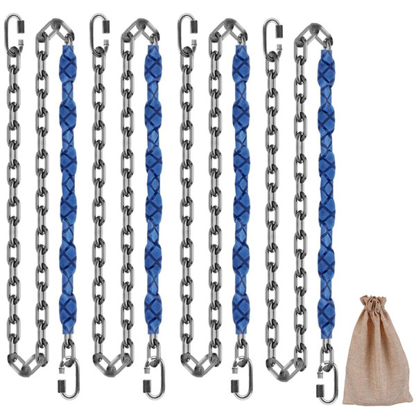 4 Stainless Steel Chains (84") Swing Chains, Heavy Duty Swing Hardware,4 Quick Connection Buckles, Indoor and Outdoor Playground Swings, Hammocks, Sandbags, 1000 lb Capacity Blue