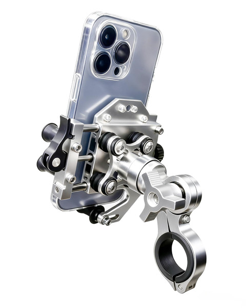 Motorcycle Phone Mount with Vibration Dampener for Bike/Ebike Handlebar