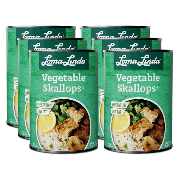 Loma Linda Vegetable Skallops - Meatless Scallops, 15 oz Cans (6 Pack)