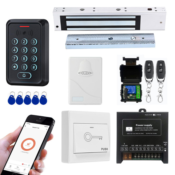 Door Access Control Kit, WiFi Tuya App Remote Control, 600lb Magnetic Lock
