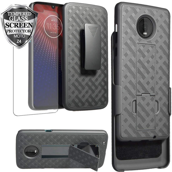 Ailiber Case for Moto Z4 with Belt Clip, Motorola Moto Z4 Play Case Holster with Screen Protector, Slim Rugged Shockproof Skidproof Armor/Belt Clip/Kickstand 2in1 Hard Protective Cover- Black Ailiber Case for Moto Z4 with Belt Clip, Motorola Moto Z4 Play Case Holster with Screen Protector, Slim Rugged Shockproof Skidproof Armor/Belt Clip/Kickstand 2in1 Hard Protective Cover- Black