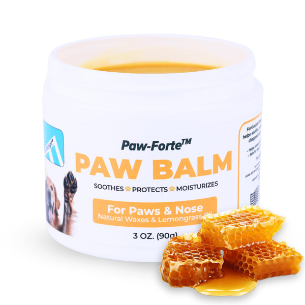 Forticept PAW Balm | Dog Paw Protector from Hot Pavement, Dirt, Salt, Ice and Snow | Soother and Moisturizer for Cracked Dog Paw Pads | Natural Wax Based, Lick Safe 3 oz Forticept PAW Balm | Dog Paw Protector from Hot Pavement, Dirt, Salt, Ice and Snow | Soother and Moisturizer for Cracked Dog Paw Pads | Natural Wax Based, Lick Safe 3 oz