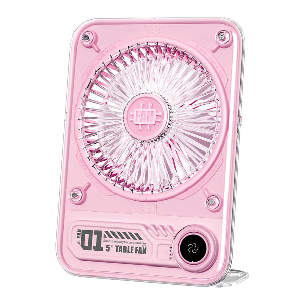 VAVOFO Small Desk Fan Personal Fans 8.6 Inch, Rechargeable 2000mAh Battery Operated Portable Fans, 3 Speeds Adjustable Ultra Quiet Fan For Office, Bedroom, Outdoor (Pink, 2000mAh)