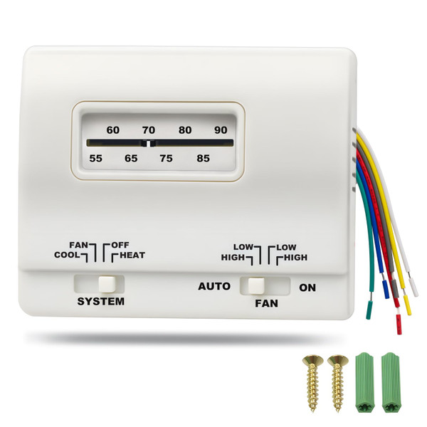 7330F3852 RV Air Conditioner Thermostat Stage Heat/Cool Compatible with Coleman Mach Rv Thermostat,Coleman Rv Air Conditioners Mach Series,White (White)