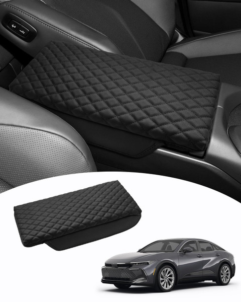 Shademax Toyota Crown Center Console Cover, Armrest Cover Cushion Pad for Toyota Crown Signia 2023 2024 2025 2026 Accessories PU Leather Middle Consle Lid Armrest Seat Box Cover Protector Anti-Scratch