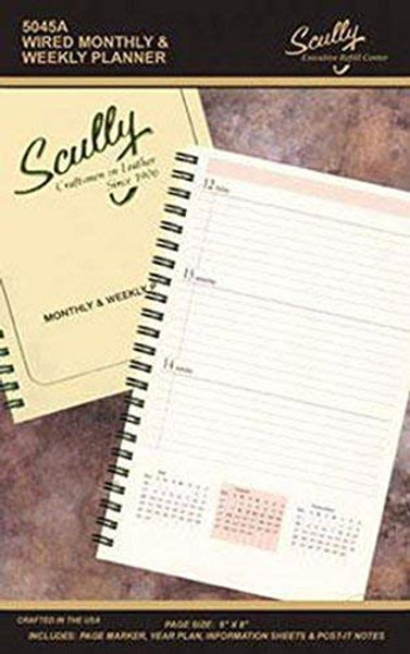 Scully Leather 2025 WIRED Desk Weekly & Monthly Refill, Page Size 5 x 8 inch
