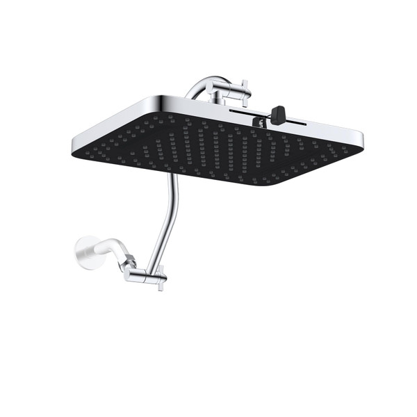 Hibbent 13'' Rain Shower Head with 12'' Shower Head Extension Arm, Chrome