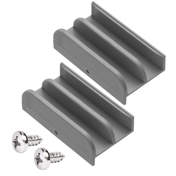 M6219 Sliding Shower Door Bottom Track(Grey) (Top-Hung Shower Door Track), Suitable for 7/16-inch Thick Glass, 1/2-inch Channels, Glass Shower Door Plastic Track M6219 (2 Pack)
