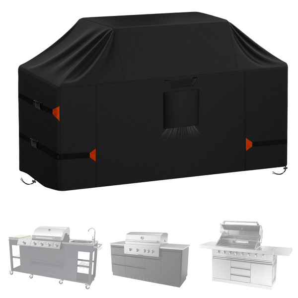 LYHNMW 86 Inch Island Grill Cover, Heavy Duty 600D Waterproof & Dustproof