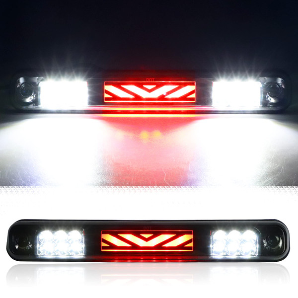 Tresound 3rd Third Brake Light for 1988-1999 Chevy/GMC C1500 C2500 K1500 K2500 Silverado Blazer LED Cargo Lamp High Mount Stop light (Chrome Housing Smoked Lens)