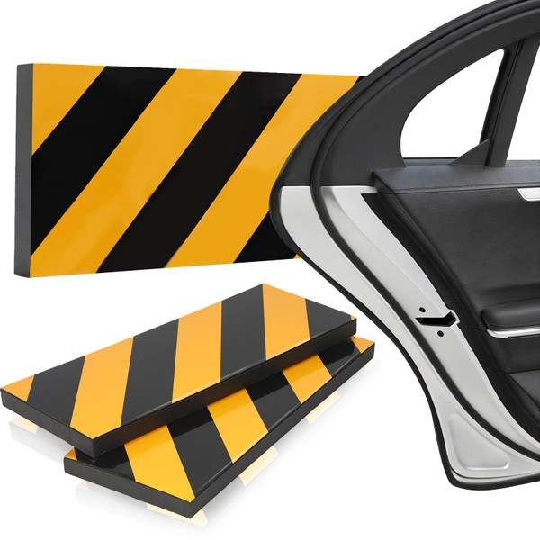 Maasechs 2 Pcs Garage Wall Protector Foam Car Door Edge Guards Reflective Safety Bumper Protector Anti Collision Padding Protection for Parking Garages Warehouse Wall Corner Edge