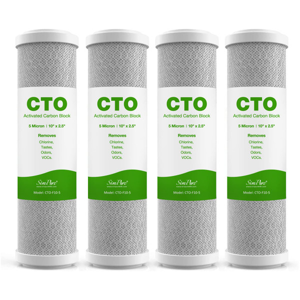 SimPure 5 Micron 10" x 2.5" Whole House CTO Carbon Sediment Water Filter