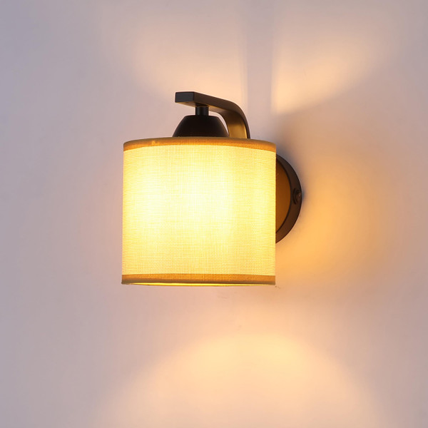 Volcode 12V RV Fabric Wall Sconce Light Fixture with On/Off Switch (Bulb Included), 12Volts Decorative Interior Light, LED Reading Light for RV, Motorhome, Camper, Boat