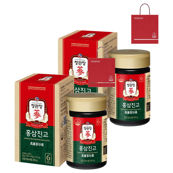 정관장 정품 홍삼진고+쇼핑백, 250g, 2개/Cheong Kwan Jang Authentic Red Ginseng Jinggo + Shopping Bag, 250g, 2 Packs