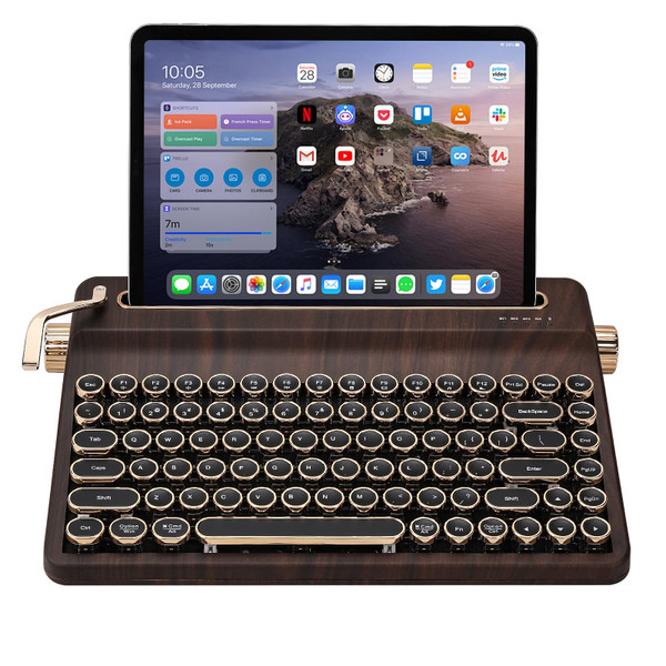 YUNZII QL75 Retro Typewriter Hot Swap RGB Keyboard(Wood, Cocoa V2)