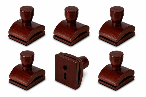 Impresa Pack of 6 Wood Quilt Wall Hanger Clips - Mahogany, Wood Extra-Wide Grip Clips for Hanging Quilts on Wall - Heavy-Duty Textile Art Holder Design - Mahogany Finish Mounts for Photo Display