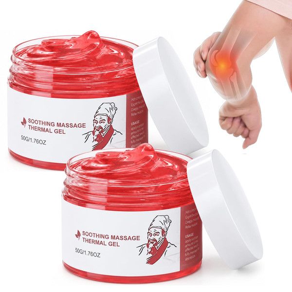 2 Pcs Warming Massage Gel for Body, Natural Herbal Body Massage Cream for Deep Tissue Massage to Relax Muscles, Non-Greasy Firming & Smoothing Skin Moisturizer for Daily Care, 1.76 Fl Oz