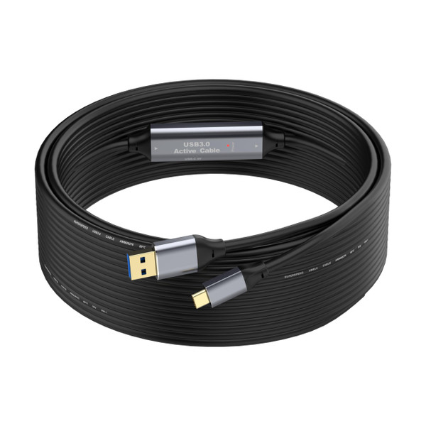SSS·GRGB 50FT USB to USB C Cable, 5Gbps USB 3.0 Extended Cable USB A to Type C Cord, with 2 Signal Booster Chips&USB Power Cord for MacBook, laptops, Cameras, Printers, scanners, VR Devices etc