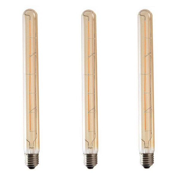 CTKcom T300 LED 6W Dimmable Vintage Edison Light Bulb T300 Long Tube LED Filament Bulb LED Tubular Edison Lights,E26 Medium Base, Warm White 2300K,6 Watt(60W Equivalent),Dimmable,3 Pack (Amber Glass)