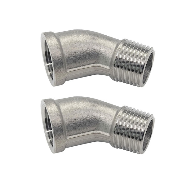 Beduan 45 Degree Street Elbow 3/4 NPT Female to Male 304SS Pipe Fitting 2PC
