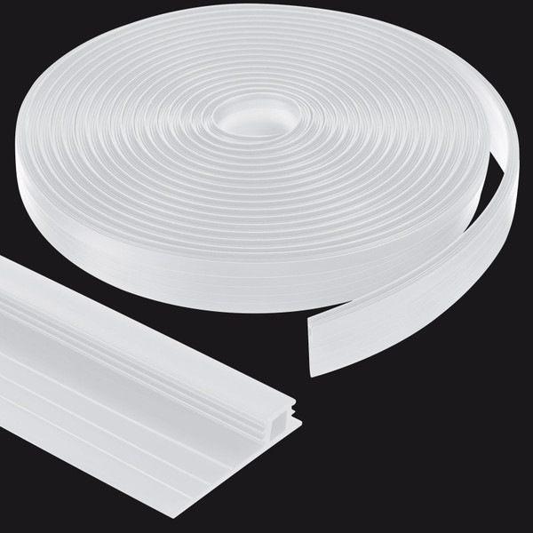 Pushglossy 28 ft Vinyl Sliding Screen Door Bug Seal Strip, White