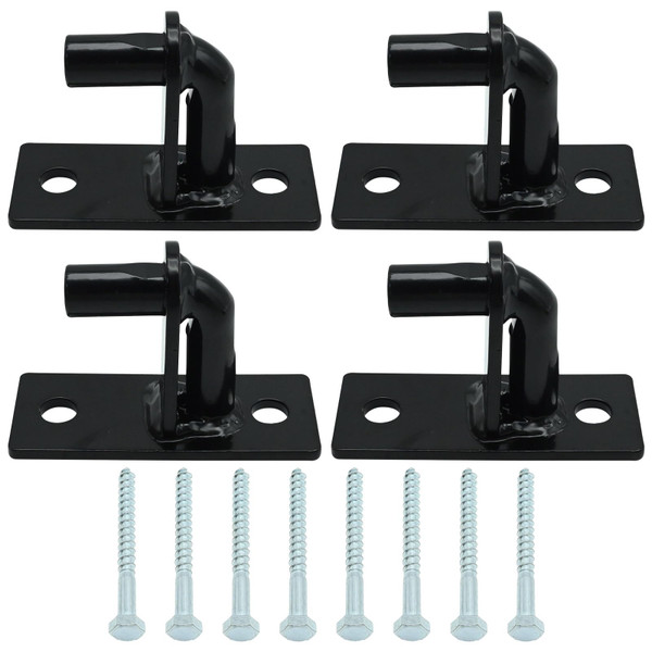 Saihisday Wall Mount Gate Hinges Sturdy Fence Gate Hinge Heavy Duty Farm Chain Link Gate Hinges with 5/8'' Pin for Fence Post Chain Link Gate (4, Silver)