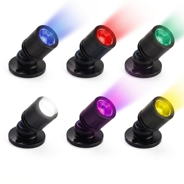 ANYPOWK 5V LED Mini Spotlights Colorful - Dimmable 1.5W 150lm Tiny Spotlights for Displays with Wireless Dimmer - Pack of 6