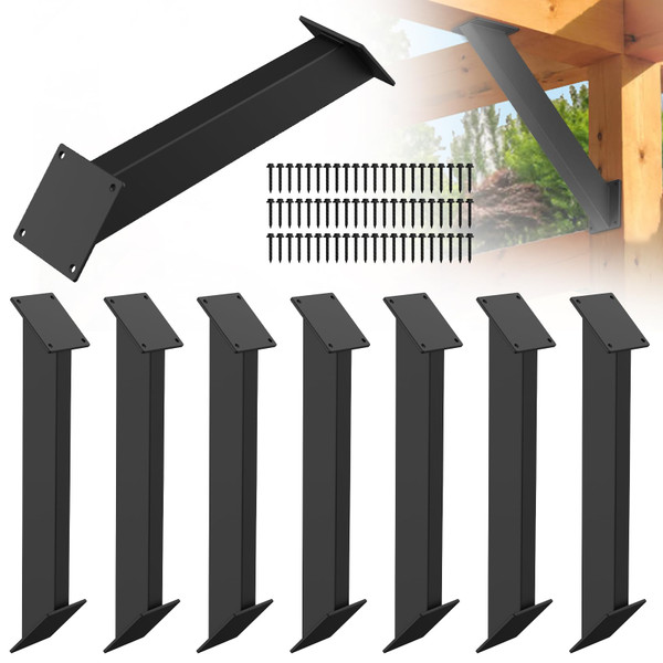 8 Pcs Pergola Brackets 4"x 4", Heavy Duty 45 Degree Angle Support Bracket for Wooden Structures Such as Gazebos, Pergolas